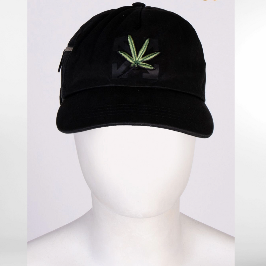 RRP 200 BNWT OFF WHITE c o VIRGIL ABLOH Weed Baseball Cap. Arrows Log